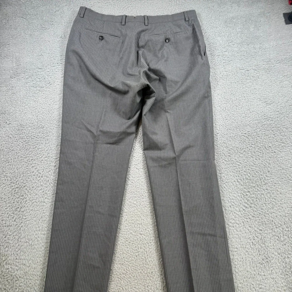Banana Republic Vitale Barberis Canonico Gray Pinstripe Wool Dress Pants 33x31